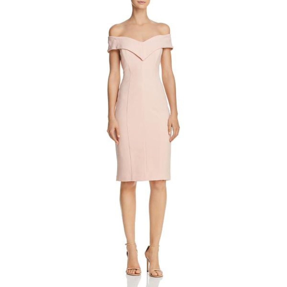 Eliza J Off The Shoulder Blush Cocktail Dress